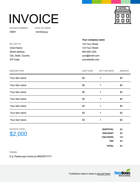 38 Report Hotel Accommodation Invoice Template Templates by Hotel Accommodation Invoice Template