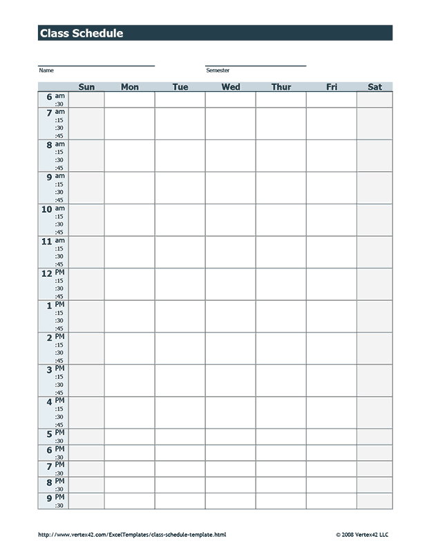 39 Create Class Schedule Template For Elementary Maker for Class Schedule Template For Elementary