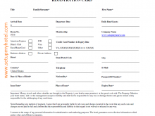 39 Free Printable Hotel Registration Card Template Free Formating by Hotel Registration Card Template Free