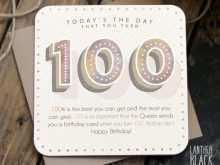 39 How To Create 100Th Birthday Card Template With Stunning Design by 100Th Birthday Card Template