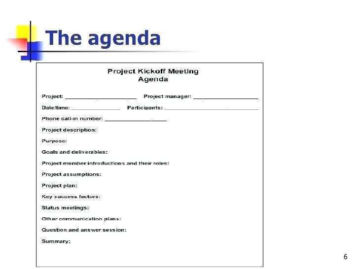 Construction Kickoff Meeting Agenda Template Cards Design Templates