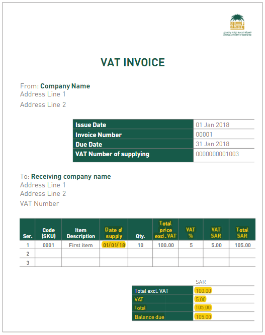 39 Printable Vat Invoice Format Ksa in Photoshop with Vat Invoice Format Ksa