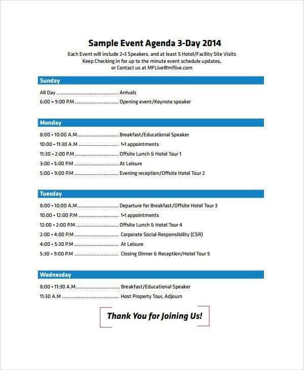 39 The Best Agenda Template For Event Photo with Agenda Template For Event