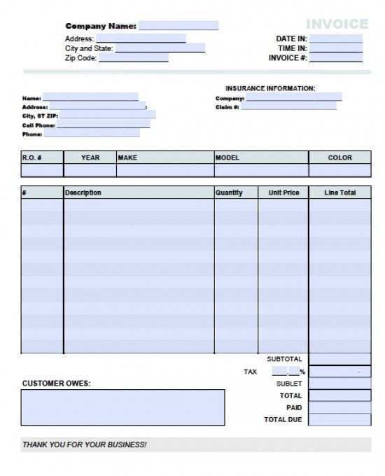 39 Visiting Repair Invoice Template Excel Maker With Repair Invoice Template Excel Cards Design Templates