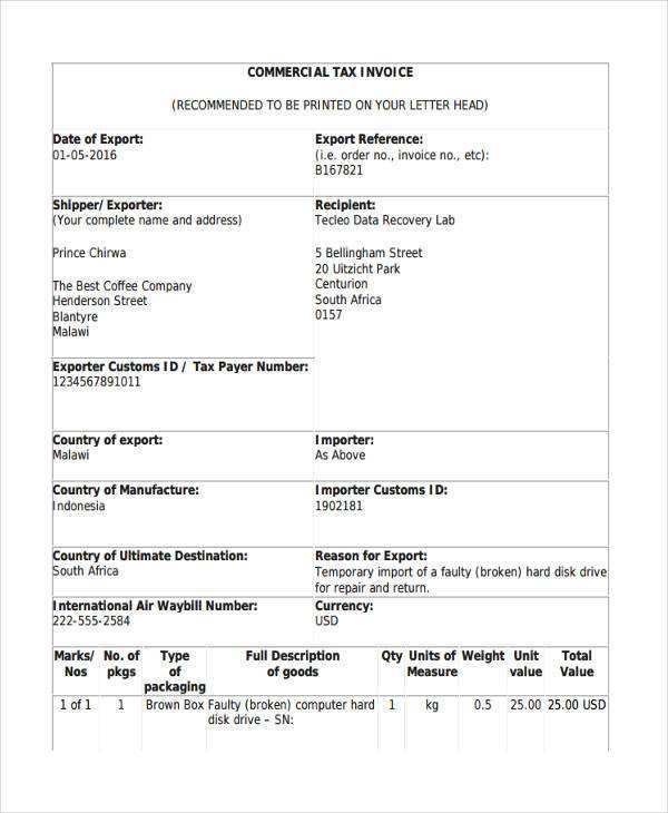 40 Create Income Tax Invoice Format for Ms Word by Income Tax Invoice Format