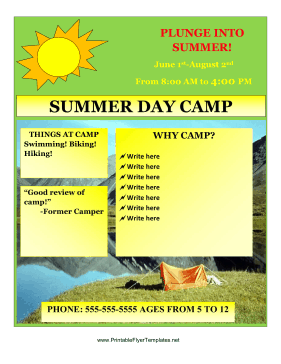 40 Create Summer Camp Flyer Template Templates by Summer Camp Flyer Template