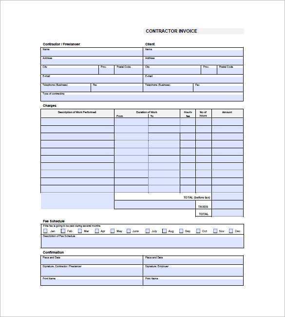 40 Creative Contracting Invoice Template For Free by Contracting Invoice Template