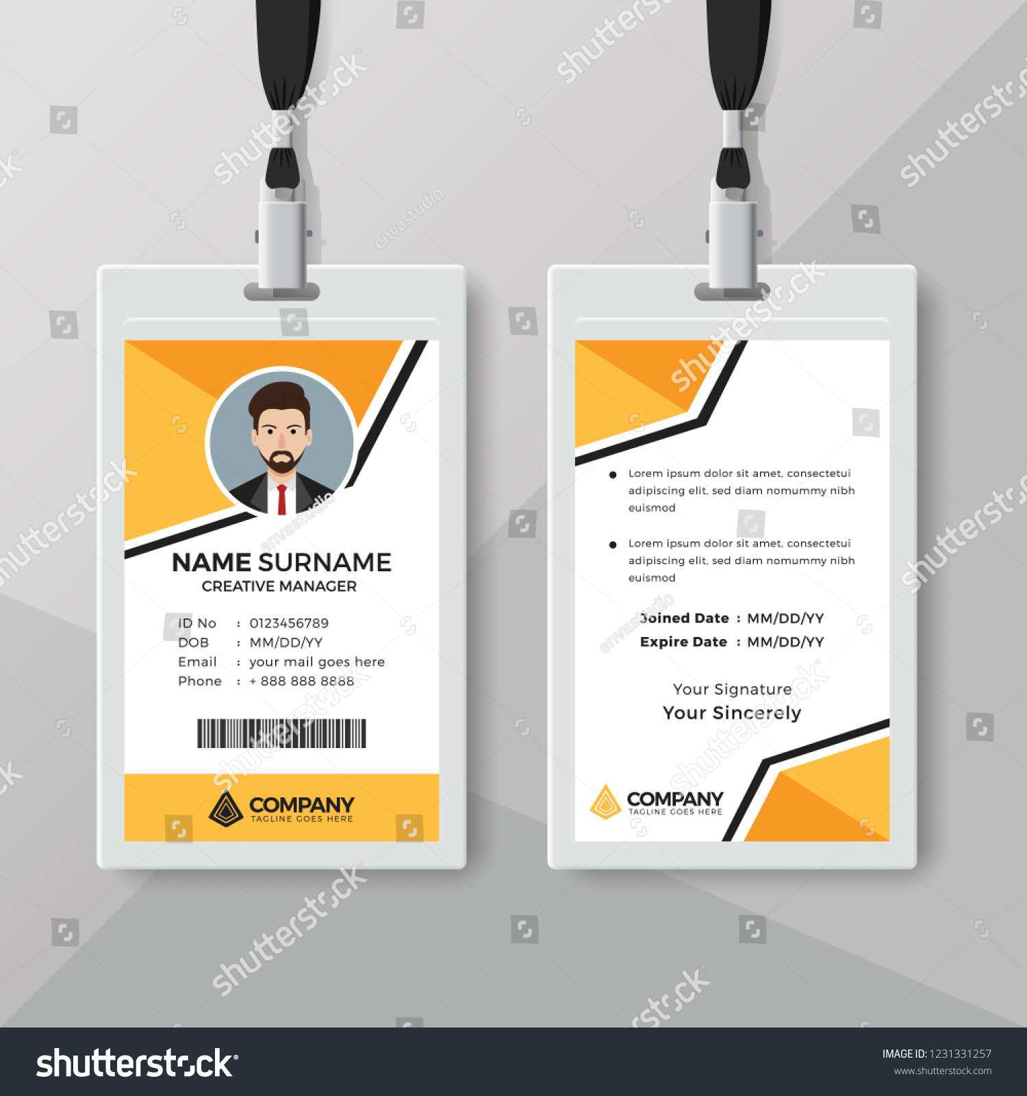 40 Customize Orange Id Card Template for Ms Word for Orange Id Card Template