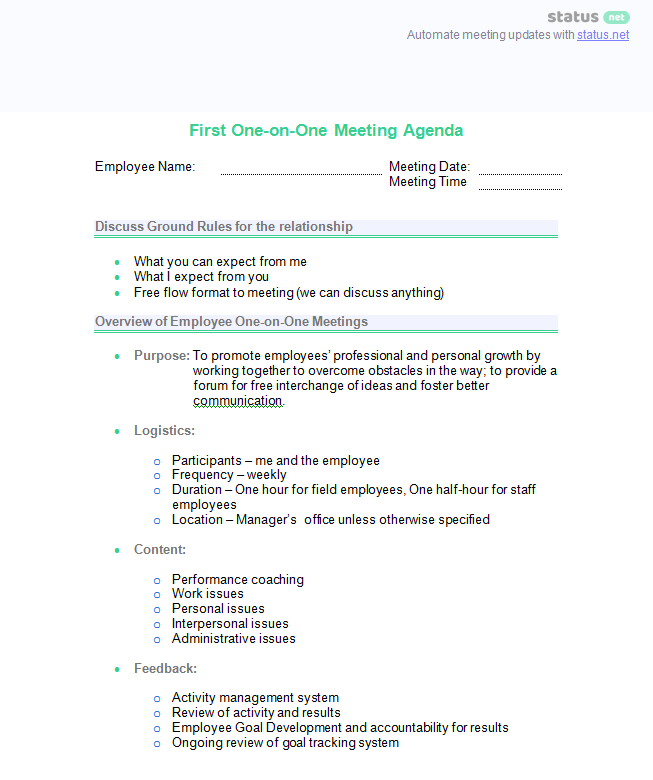 40 Free Printable 121 Meeting Agenda Template Now With 121 Meeting Agenda Template Cards Design Templates