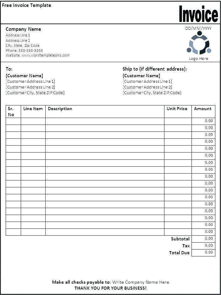 40 Online Blank Invoice Template Google Docs For Free for Blank Invoice Template Google Docs