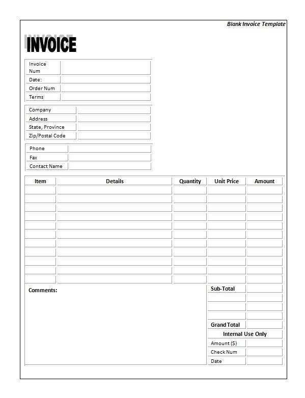 40 Printable Blank Invoice Forms Printable Photo by Blank Invoice Forms Printable