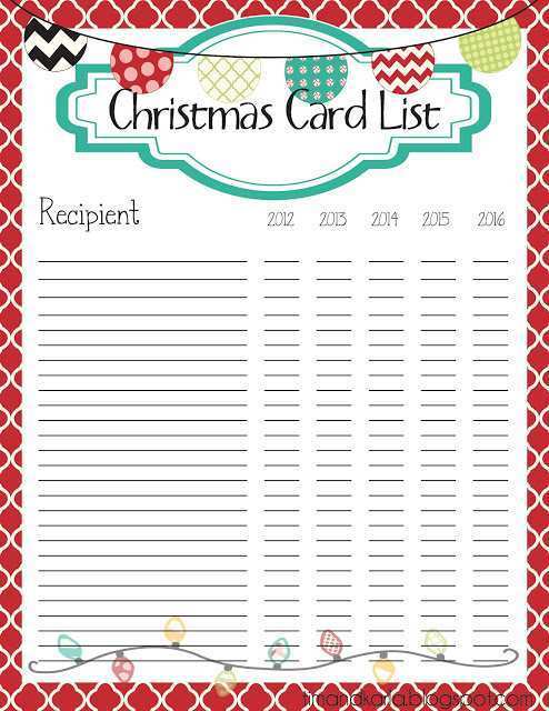 Christmas Card List Template Excel - Cards Design Templates