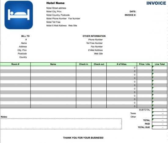 40 Printable Hotel Stay Invoice Template Now with Hotel Stay Invoice Template