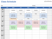 40 Printable Student Class Schedule Template for Ms Word for Student Class Schedule Template