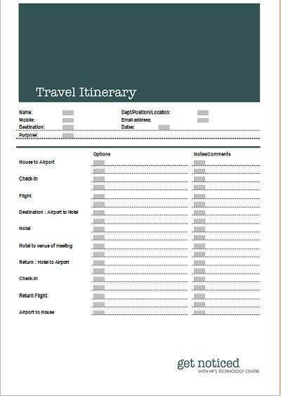 40 Printable Travel Itinerary Template For Executives Maker with Travel Itinerary Template For Executives