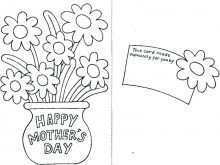 Mother’S Day Card Colouring Template