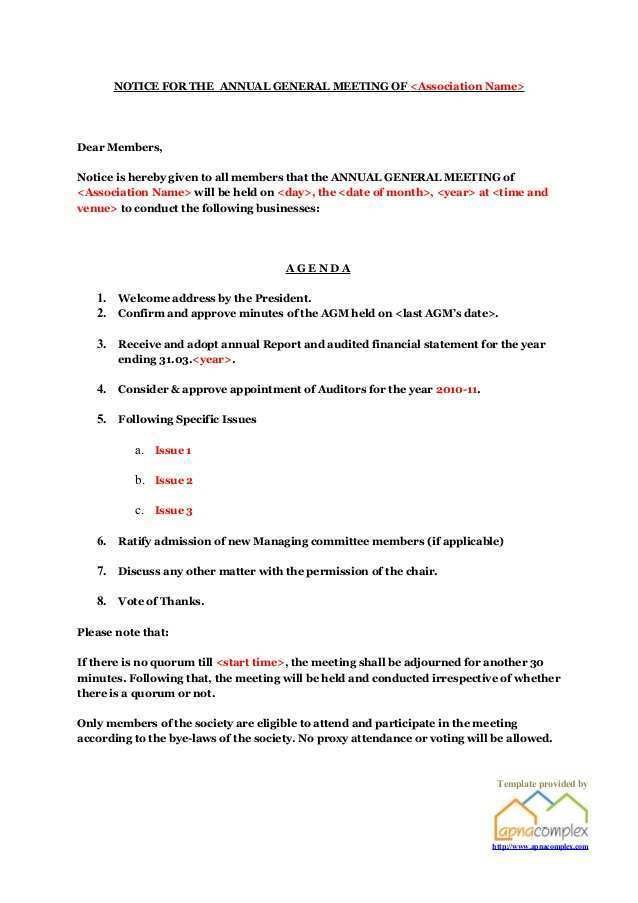 40 Standard Agm Agenda Template Word Formating by Agm Agenda Template Word