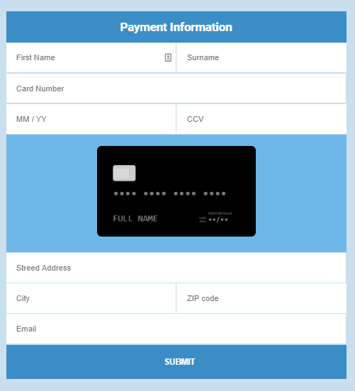 Credit Card Template Html Cards Design Templates
