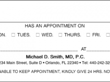 41 Best Medical Appointment Card Template Free With Stunning Design by Medical Appointment Card Template Free