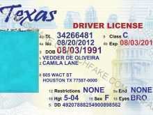 41 Format Texas Id Card Template With Stunning Design for Texas Id Card Template