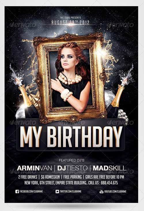 41 Online Birthday Party Flyer Template in Photoshop with Birthday Party Flyer Template