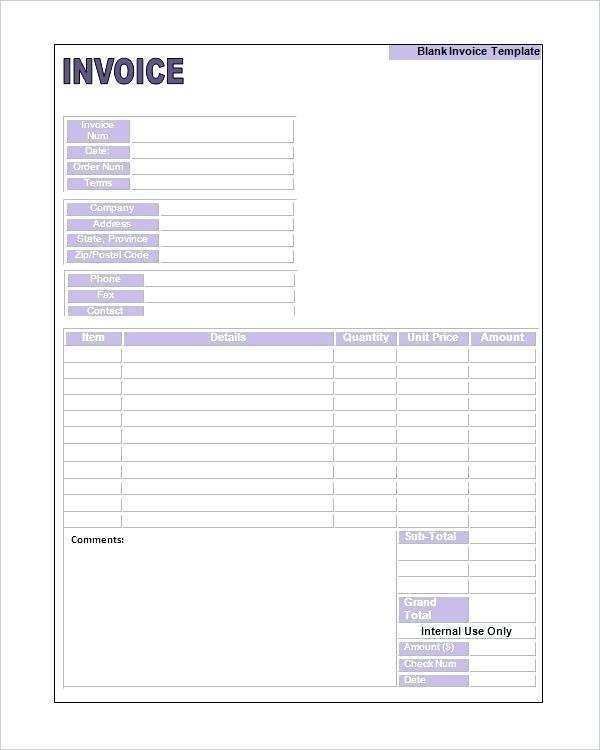41 Printable Blank Generic Invoice Template Download by Blank Generic Invoice Template