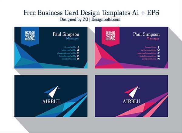 business card size template illustrator free download