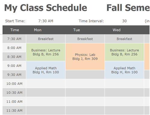 42 Blank Class Schedule Template For Excel PSD File by Class Schedule Template For Excel