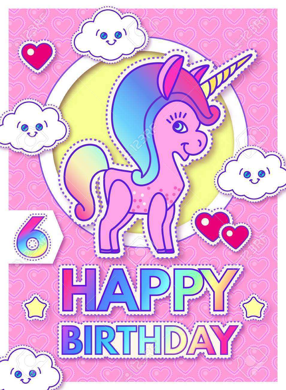 42 Creative Birthday Card Template Unicorn With Stunning Design with Birthday Card Template Unicorn