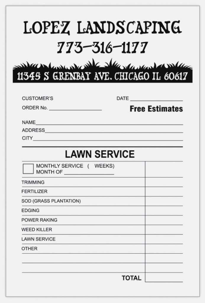 lawn care invoice template cards design templates