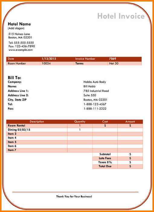 42 Format Invoice Template Of Hotel for Ms Word by Invoice Template Of ...