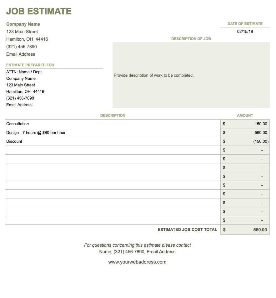 Google Drive Invoice Template