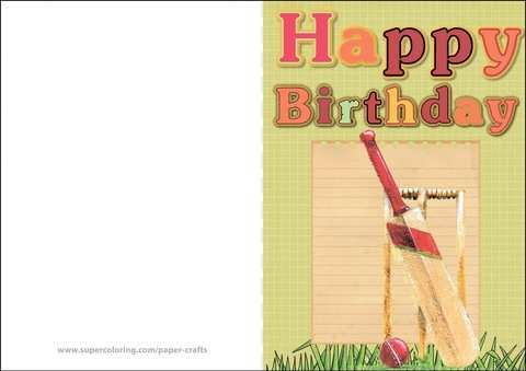 42 Free Cricket Birthday Card Template For Free for Cricket Birthday Card Template
