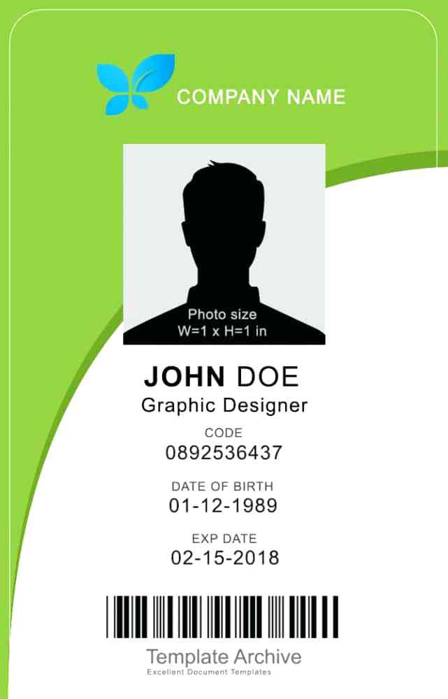 42 Free Printable Vertical Id Card Template Free Download Formating with Vertical Id Card Template Free Download