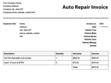 42 Free Simple Auto Repair Invoice Template Formating by Simple Auto Repair Invoice Template