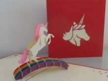 Unicorn Pop Up Card Template