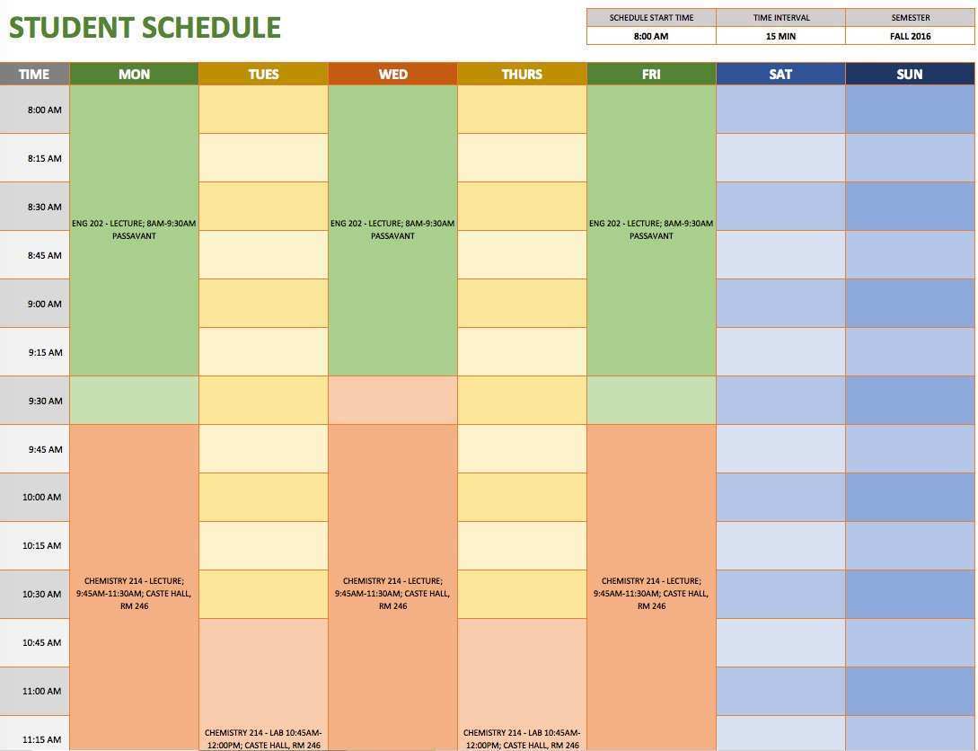 42 Online Class Schedule Template Free Maker with Class Schedule Template Free
