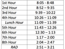 High School Class Schedule Template