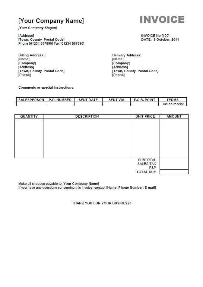 43 Adding Company Invoice Template Pdf Photo for Company Invoice Template Pdf