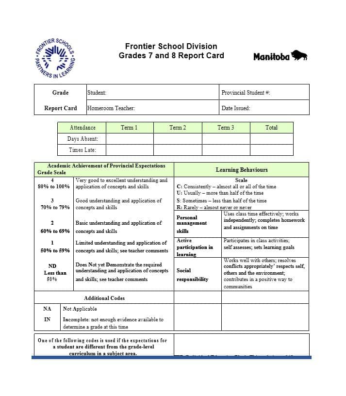 43 Blank Cps High School Report Card Template in Word for Cps High School Report Card Template