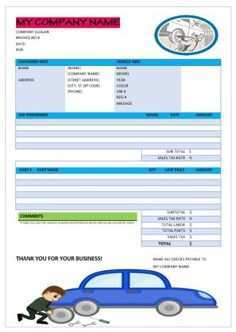 43 Creating Garage Invoice Example PSD File by Garage Invoice Example