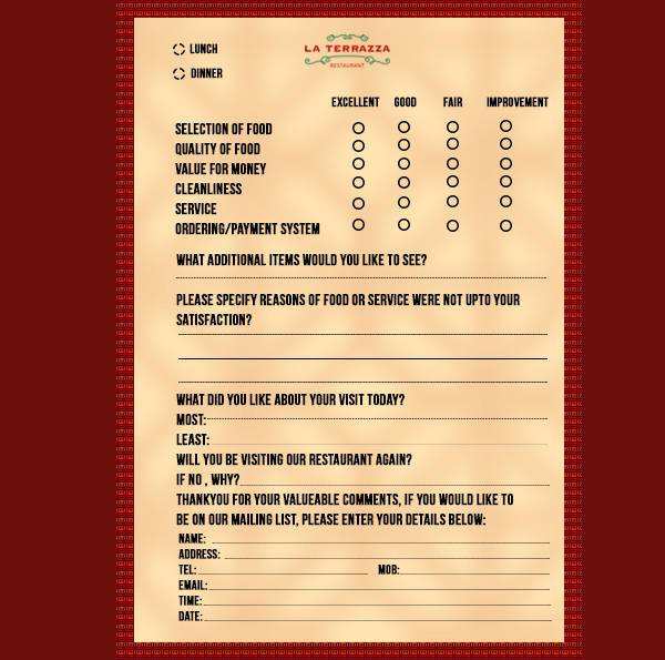 43 Creative Comment Card Template Restaurant Free PSD File by Comment Card Template Restaurant Free