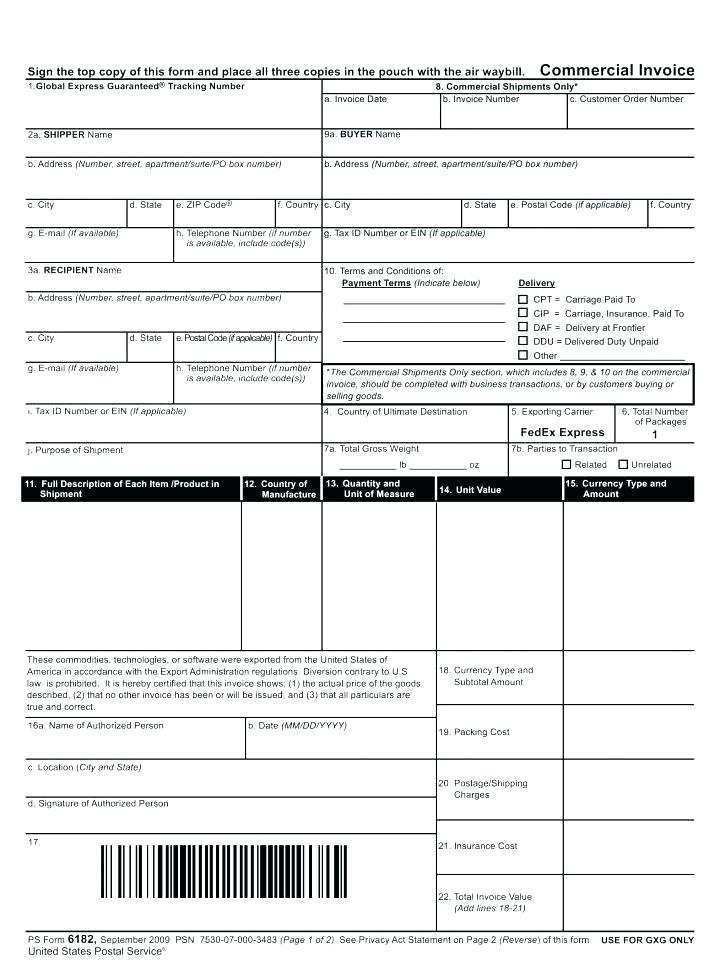 43 Creative Us Customs Invoice Template Now By Us Customs Invoice ...