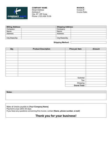 43 Customize Company Invoice Samples Formating for Company Invoice Samples