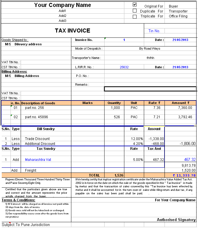 43 Customize Our Free Vat Tax Invoice Template Formating by Vat Tax Invoice Template