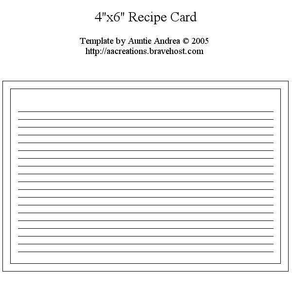 Word Index Card Template 4X6 Cards Design Templates