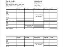 43 Standard Class Schedule Spreadsheet Template For Free for Class Schedule Spreadsheet Template