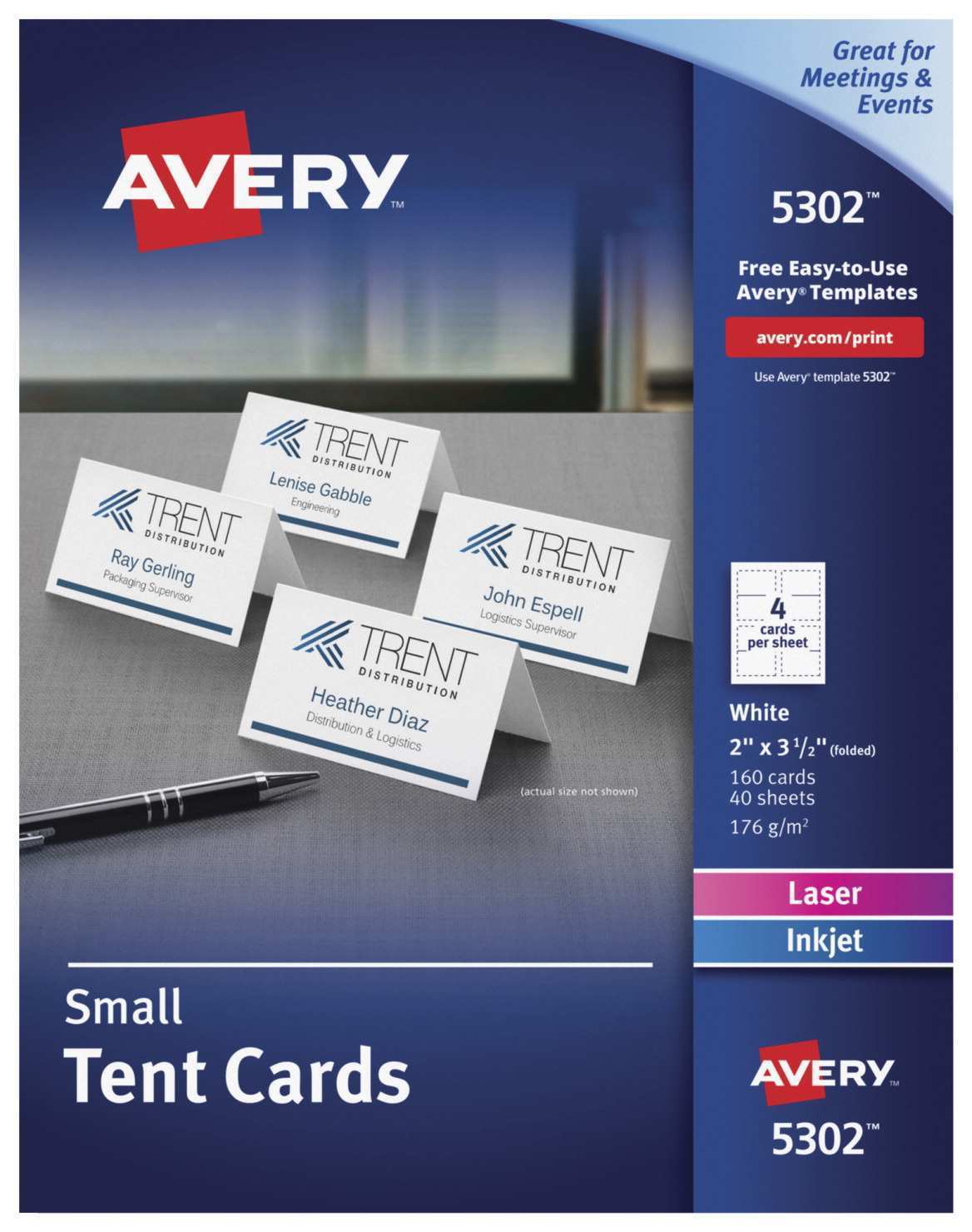 Tent Card Template Avery 5302 Cards Design Templates