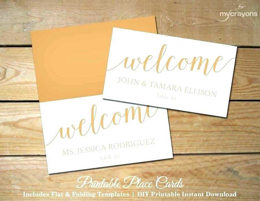 Folded Name Card Template Word Cards Design Templates