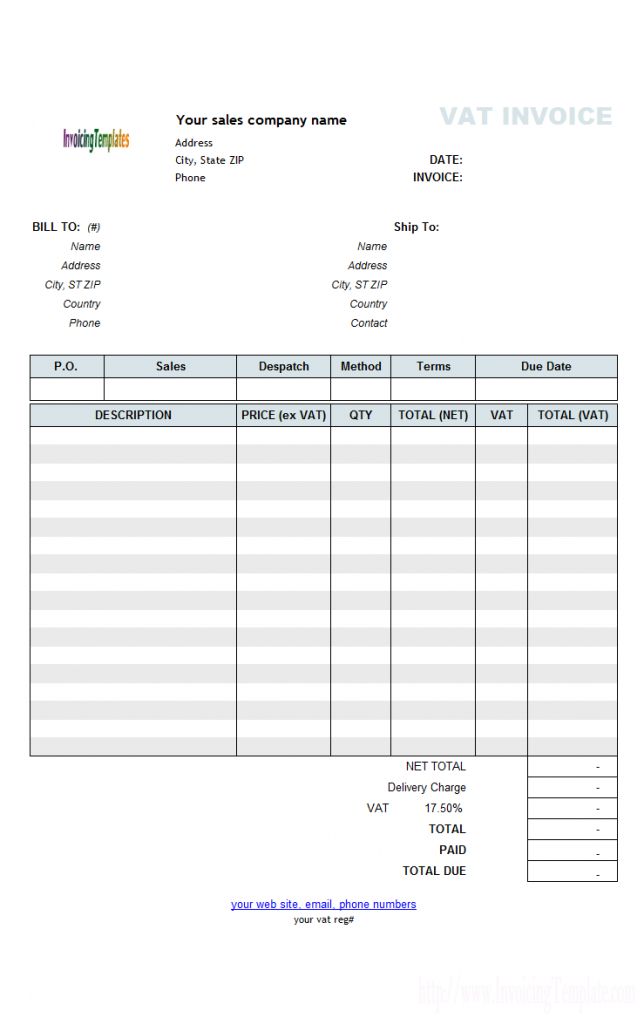 44 Creative Backdated Vat Invoice Template For Free for Backdated Vat Invoice Template